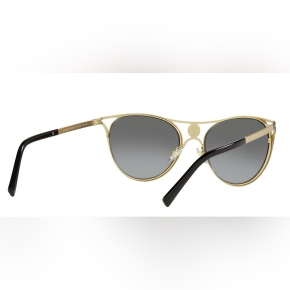 NEW VERSACE VE2237 CAT EYE SUNGLASSES FULL INCLUSION BRAND BLACK & GOLD SOLD OUT - Picture 9 of 16